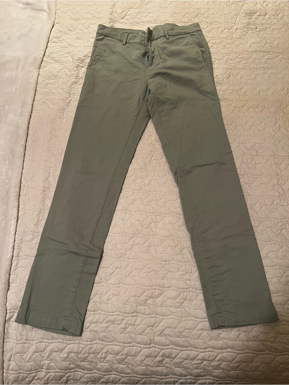 Perry Ellis Olive Green Slim Chino Pants